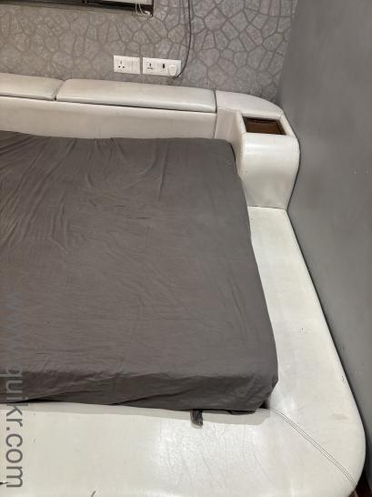 Upholstered bed with double mattress(3)