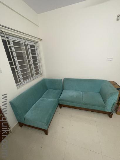 L shape sofa teal/ green colour(1)