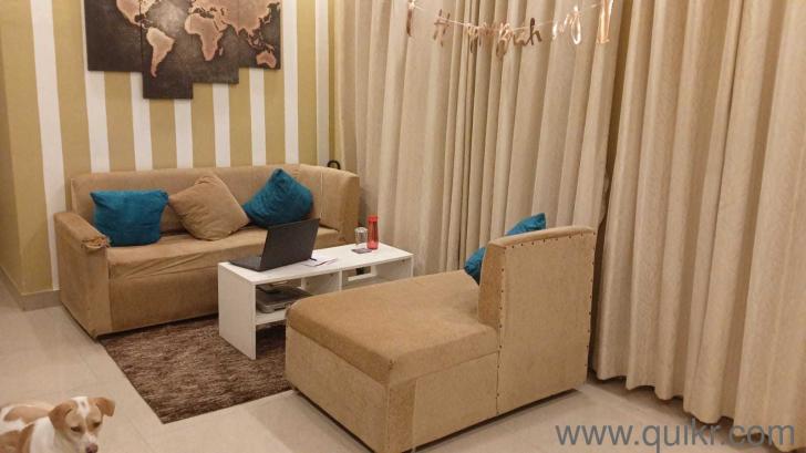 Stylish 3-Seater Beige Sofa with Lounger Great Condition