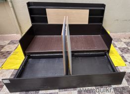 Sofa-Cum-Bed with Storage and two mattresses, Rebuilt main sofa/bed part to strengthen.(2)