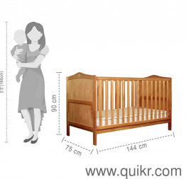 2 in 1 Wooden Cot Cum Junior Bed with Height Adjustable & Plug and Play Assembly(3)
