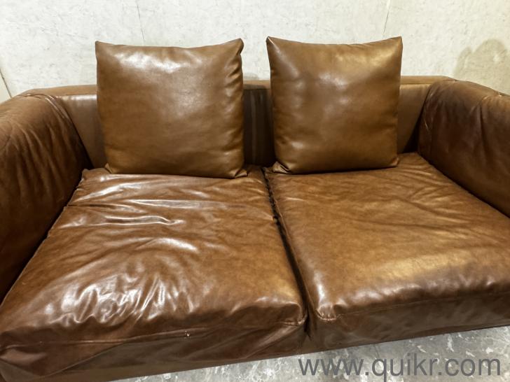 Imported full leather sofa. Tan coloured. 3 seater. 2 seater. 2 chairs