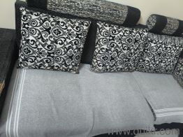 Fabric sofa set L shaped with cushions 7 seater without towel(4)