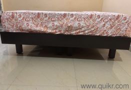 Queen size modern low-profile platform bed with 8-inch soft mattress like new(3)