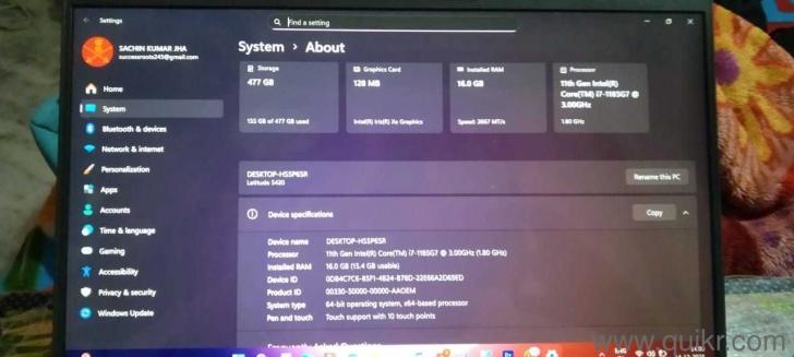 Touch screen Dell Latitude 5420(128GB graphics card) with an 11th Gen Intel Core i7-1185G7 processor and 16 GB of RAM, a business-class Dell model.(2)
