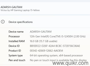 HP Victus i5 hx gaming processor(3)