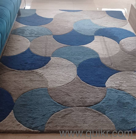 Blue Rectangular Geometric Design Carpet(2)