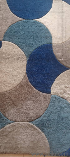 Blue Rectangular Geometric Design Carpet(1)