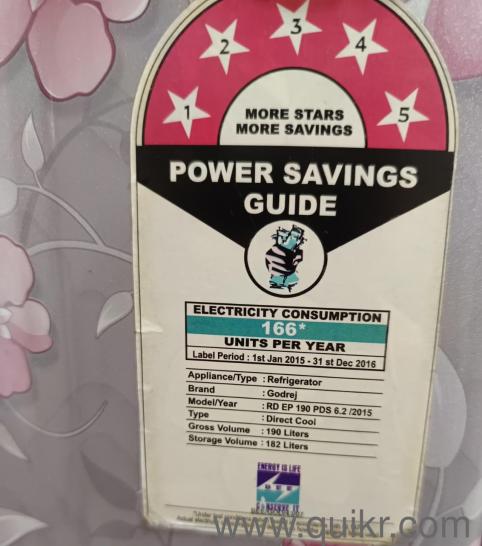 Godrej single door 190 litre, 5-star, excellent condition, immediately available(2)