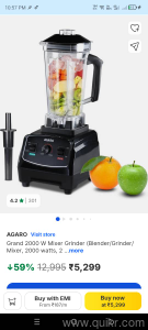 Agaro professional mixer blender 2000w seal packed