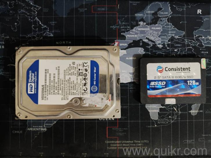 WD Hard disk 360GB & Consistent SSD 128gb