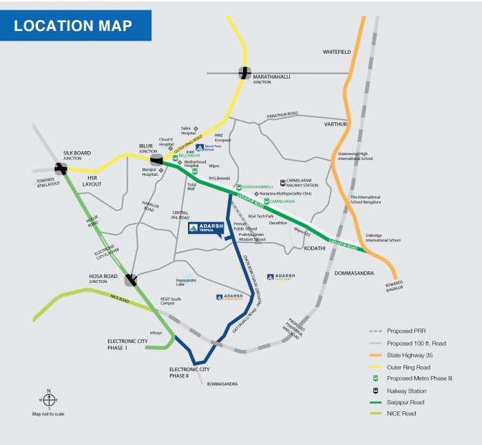 3BHK Apartment for Sale in Choodasandra, Bangalore at Adarsh Tropica(4)