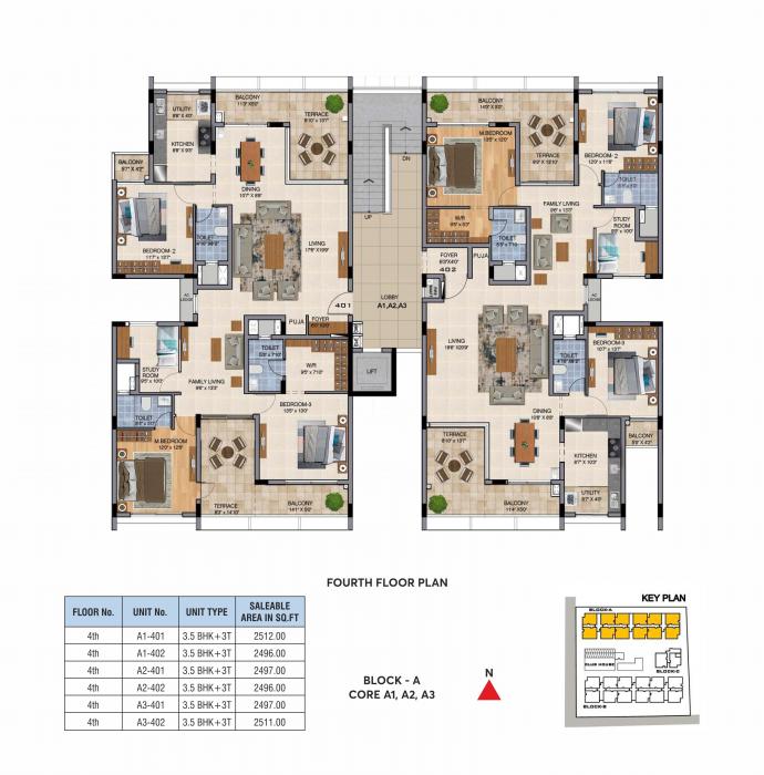 4BHK Apartment for Sale in Hennur, Bangalore at Radiance Floresta(3)