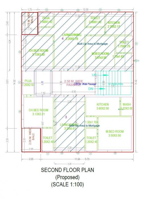 Semi Furnished 2BHK Apartment for Sale in Ameenpur, Hyderabad at VR Sri Veena Residency