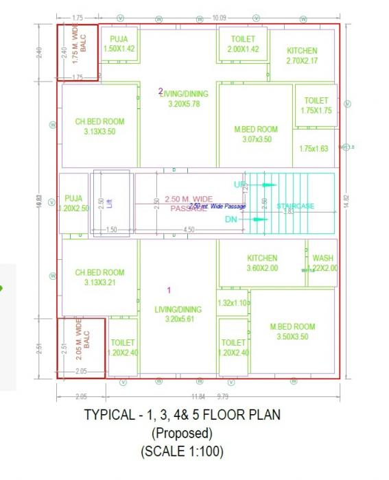 Semi Furnished 2BHK Apartment for Sale in Ameenpur, Hyderabad at VR Sri Veena Residency(3)