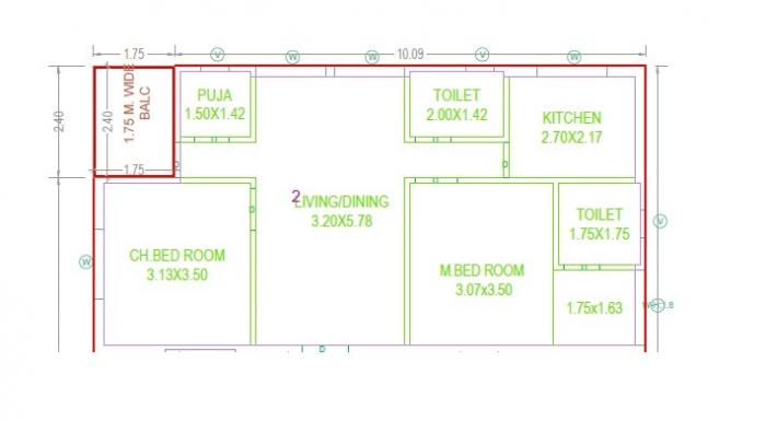 Semi Furnished 2BHK Apartment for Sale in Ameenpur, Hyderabad at VR Sri Veena Residency(4)
